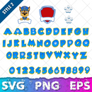 Paw Patrol SVG Bundle, Paw Patrol Clipart Paw Patrol Alphabet, Silhouette Svg Cut Files, Png Digital Bundle