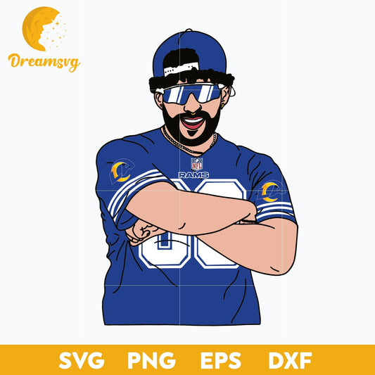 Bad Bunny Los Angeles Rams SVG, Los Angeles Rams NFL SVG, PNG DXF EPS Digital File