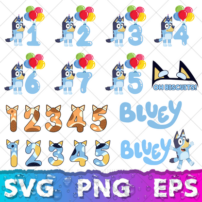 Bluey SVG & PNG Bundle - 850+ Bluey Family Clipart for Cricut & Silhouette, Sublimation, Stickers, Instant Download, Tshirt | Mug, Decals