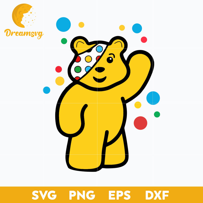 Pudsey Bear SVG, Red Nose Day SVG, Children In Need SVG.