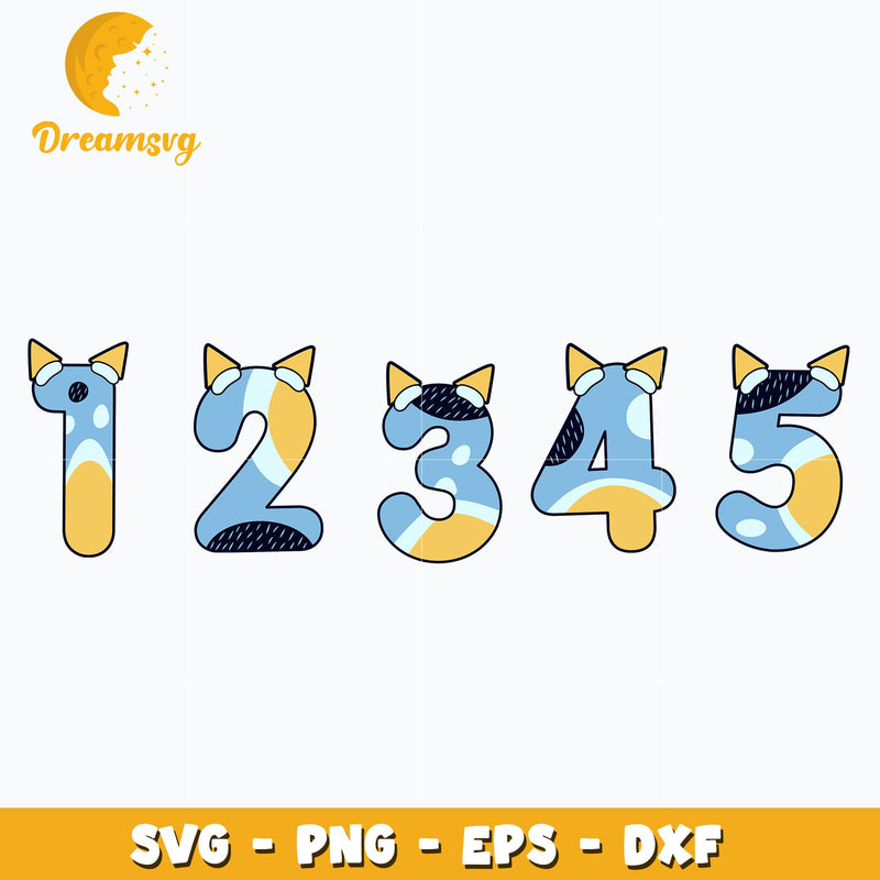 Bluey birthday number svg