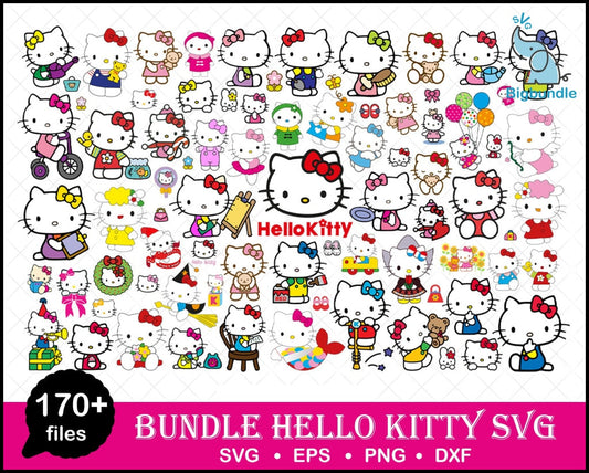 170+ Hello Kitty Bundle svg, Hello kitty svg, eps, png, dxf