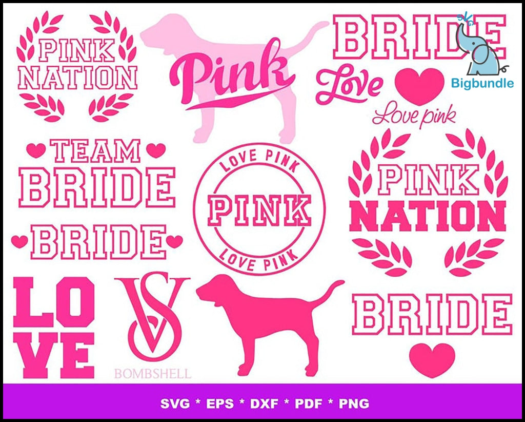 1700+ LOVE PINK BUNDLE SVG, PNG, EPS, DXF FOR PRINT AND CRICUT