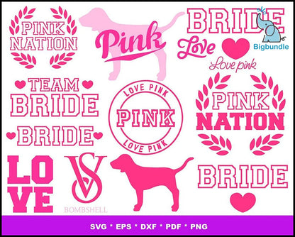 1700+ LOVE PINK BUNDLE SVG, PNG, EPS, DXF FOR PRINT AND CRICUT