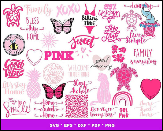 1700+ LOVE PINK BUNDLE SVG, PNG, EPS, DXF FOR PRINT AND CRICUT
