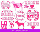 Love Pink Svg, Pink Lips SVG, Love Logos Svg for Cricut, Pink Lips Silhouette Vector Cut Files