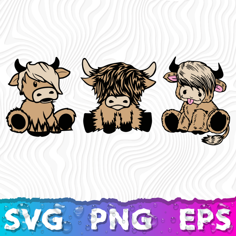Highland Cow SVG, Silhouette Highland Cow SVG, Simple Highland Cow SVG, Baby Cow SVG