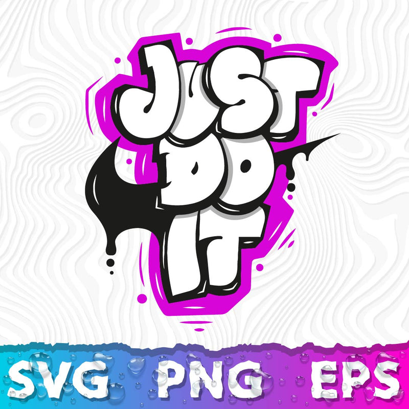 Just Do It Logo SVG, Graffiti Cool Nike Logo SVG, Nike Swoosh SVG, Drippy Nike Logo