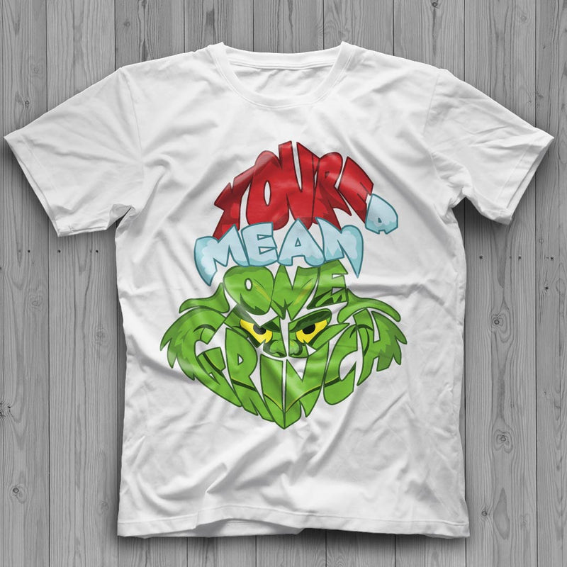 Youre A Mean One Mr Grinch SVG, Mr Grinch SVG, SVG Grinch Face, Grinch Quotes SVG, Grinch PNG