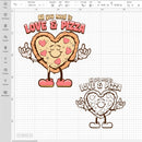 Heart Shaped Pizza Svg, Valentine Svg, Valentines Pizza, Heart Pizza, Valentines Png, Valentine's Day Pizza