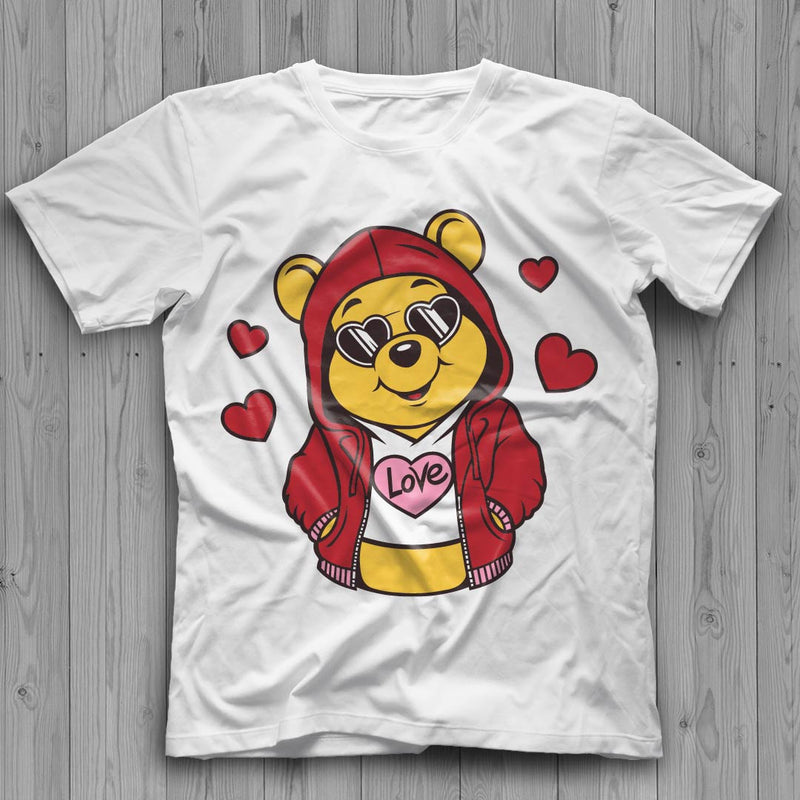 Winnie The Pooh SVG, Winnie The Pooh Valentines, Winnie The Pooh Outline, Winnie The Pooh PNG, Pooh Bear SVG