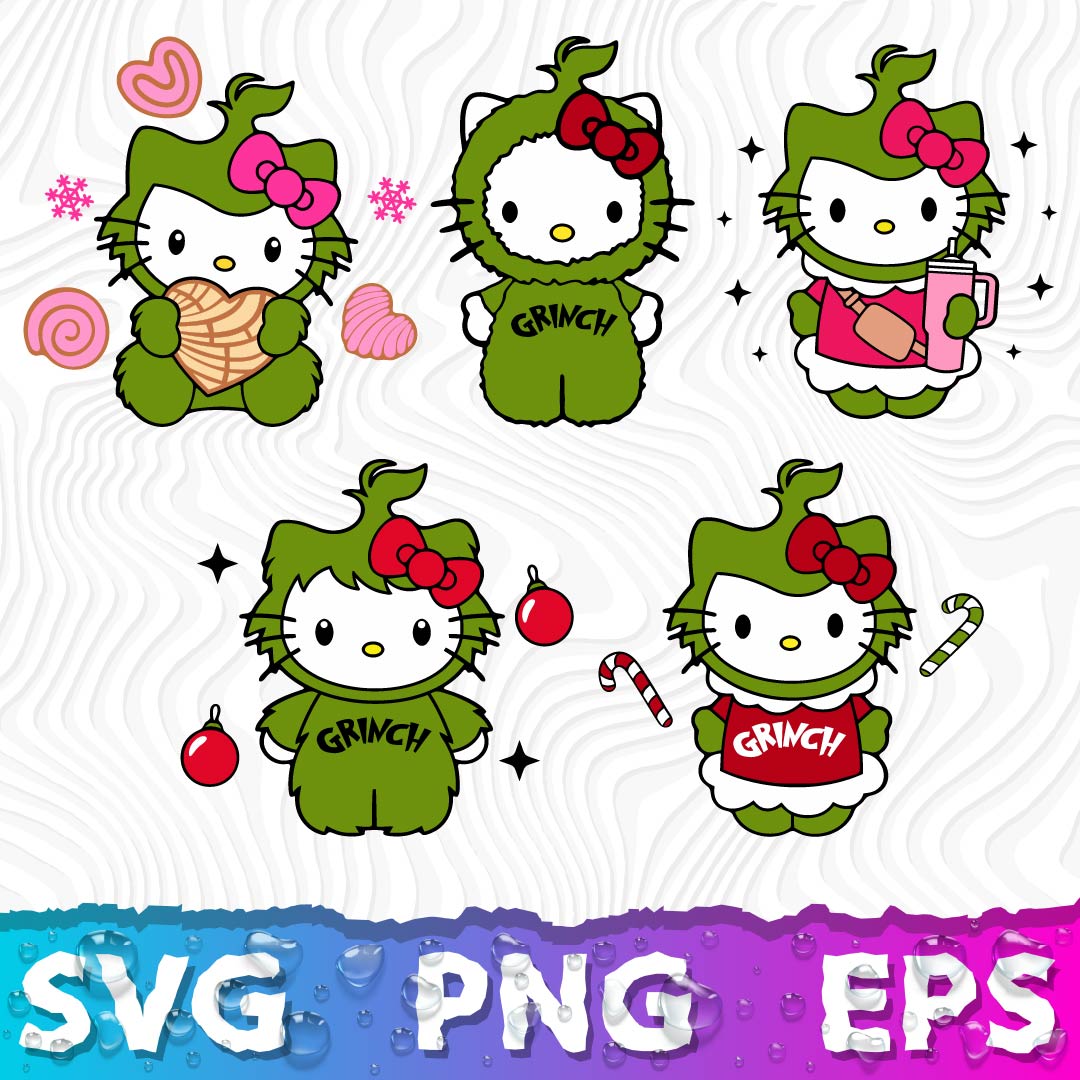 Hello Kitty SVG Bundle, Hello Kitty Clipart for Cricut & Silhouette, Hello Kitty PNG SVG Cut Files - Digital Bundle