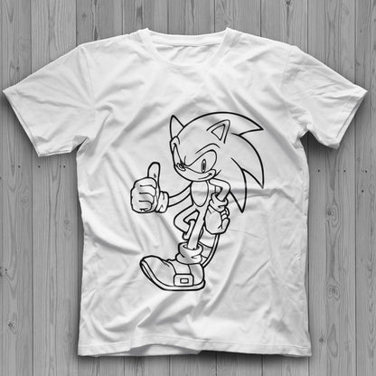 Sonic Outline, Sonic Svg For Cricut, Sonic Svg Black And White, Sonic The Hedgehog Outline, Sonic Svg