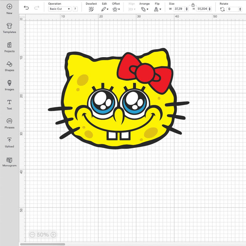 Hello Kitty Spongebob Svg, Spongebob And Hello Kitty Png, Spongebob Hello Kitty SVG for Cricut, Silhouette Vector Cut Files