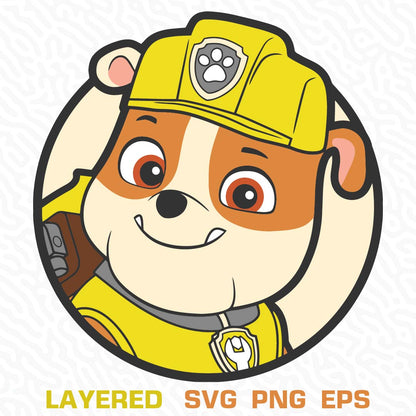 Rubble Paw Patrol Png, Paw Patrol Svg, Paw Patrol Png, Paw Patrol Birthday Svg