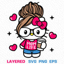 Hello Kitty Mom Svg, Hello Kitty Svg, Hello Kitty Svg Cricut, Hello Kitty Mum Svg
