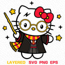 Hello Kitty Harry Potter Svg, Hello Kitty Svg, Hello Kitty For Cricut, Sanrio Svg, Hello Kitty Face Svg