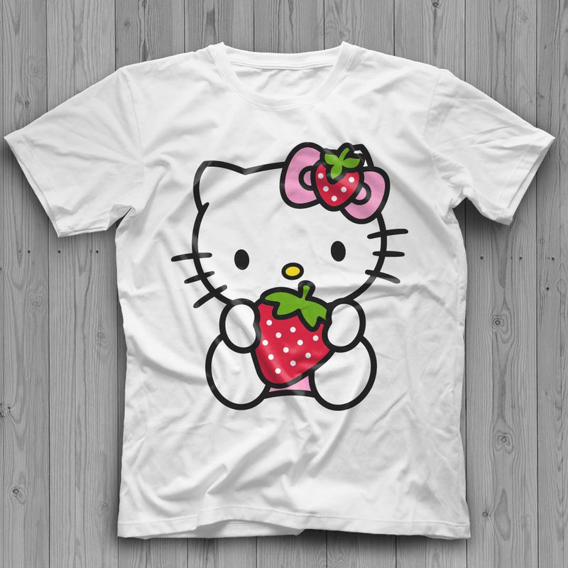 Hello Kitty Strawberry Svg, Strawberry Hello Kitty Png