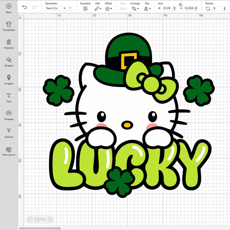 Hello Kitty St Patrick's Day Svg, Hello Kitty Lucky Cat Svg