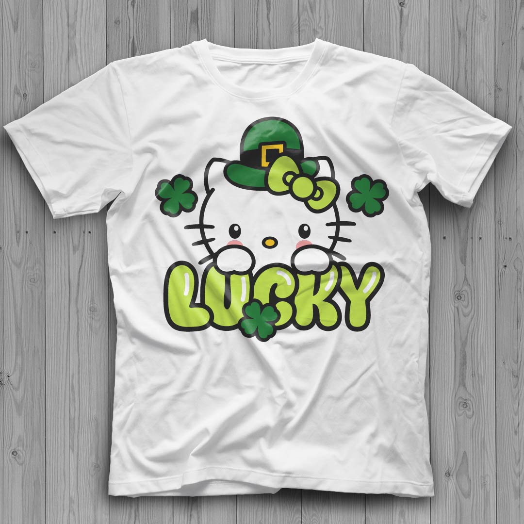 Hello Kitty St Patrick's Day Svg, Hello Kitty Lucky Cat Svg, Hello Kitty For Cricut, Sanrio Svg