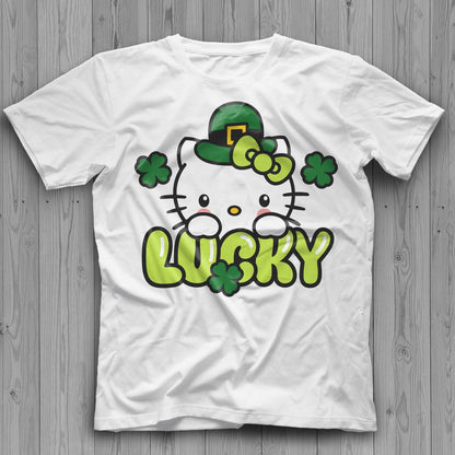 Hello Kitty St Patrick's Day Svg, Hello Kitty Lucky Cat Svg, Hello Kitty For Cricut, Sanrio Svg