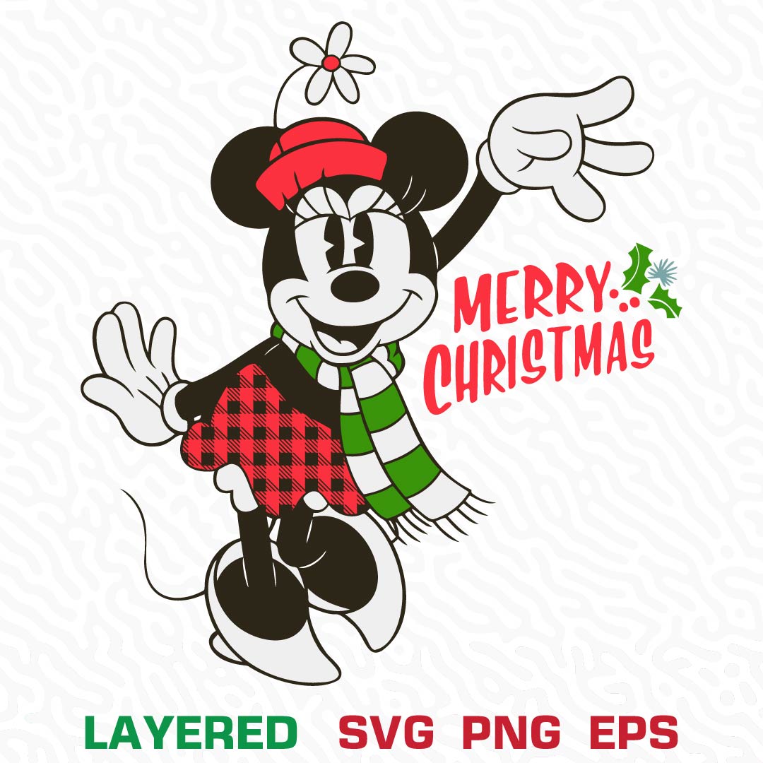 Merry Christmas Minnie Mouse Svg, Christmas Minnie Mouse Svg