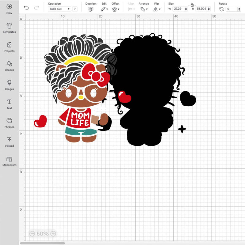 Hello Kitty Afro Mom SVG, Hello Kitty Afro SVG