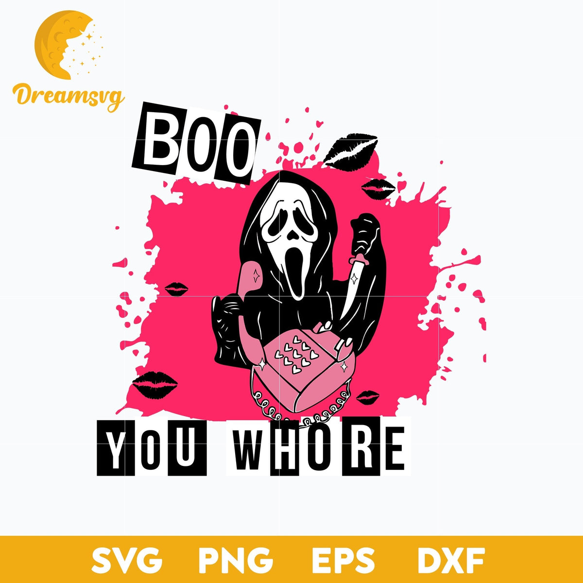 Boo You Whore Svg, Mean Girls x Scream Svg, Halloween Svg, png, dxf, eps digital file.