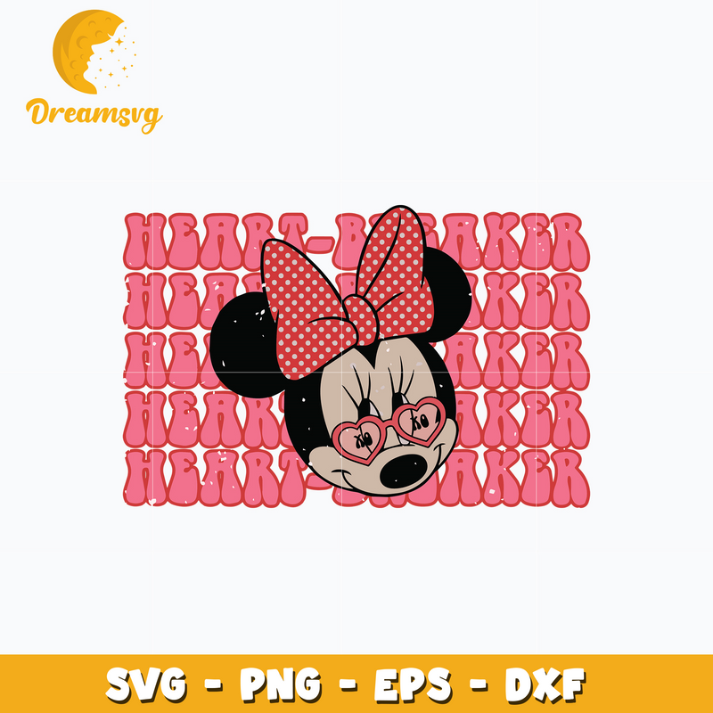 Minnie mouse heart valentine day Svg