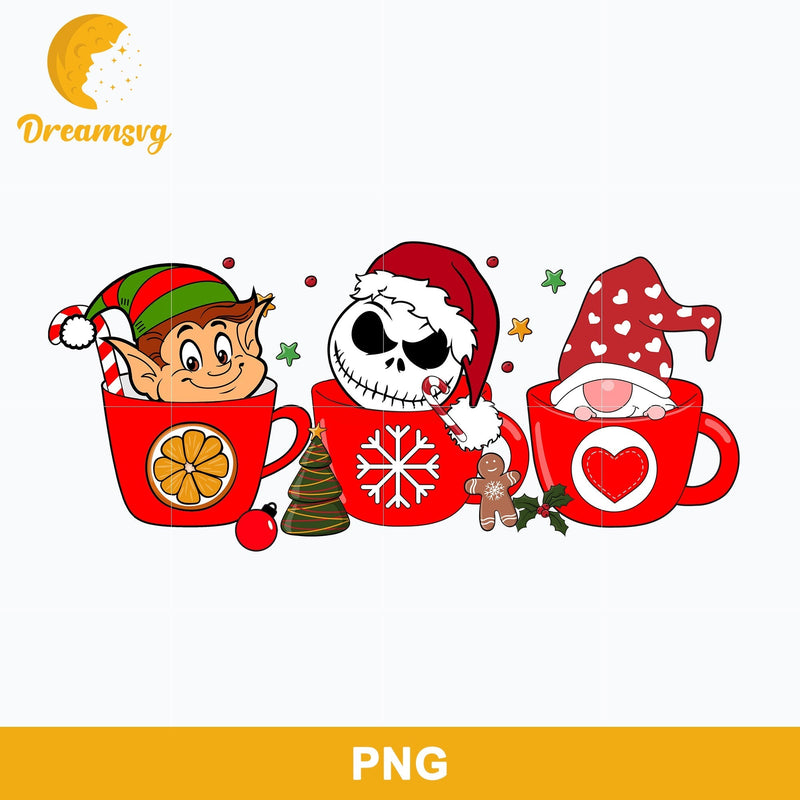 Jack Santa Christmas Coffee Png, Elf Christmas Png, Gnome Christmas Png, Christmas Drink Png