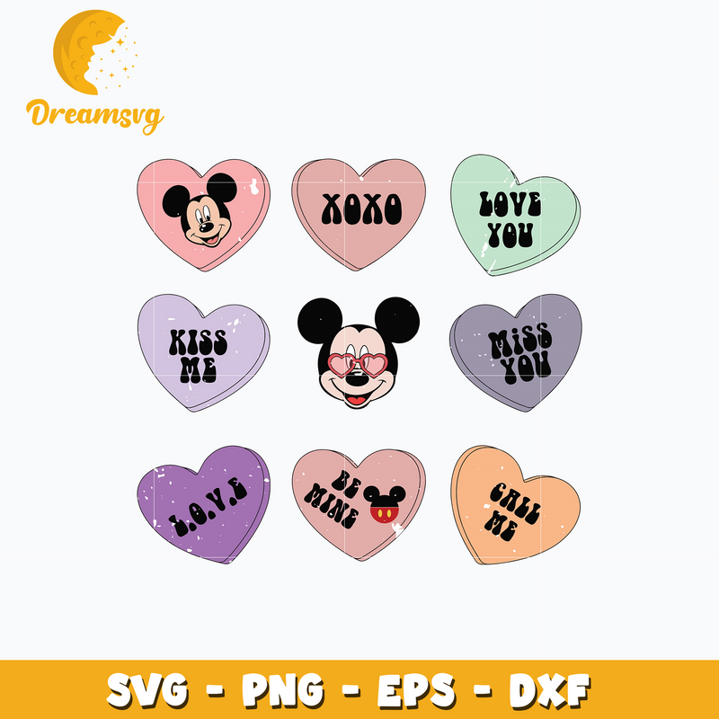 Mickey mouse kiss me valentine Svg