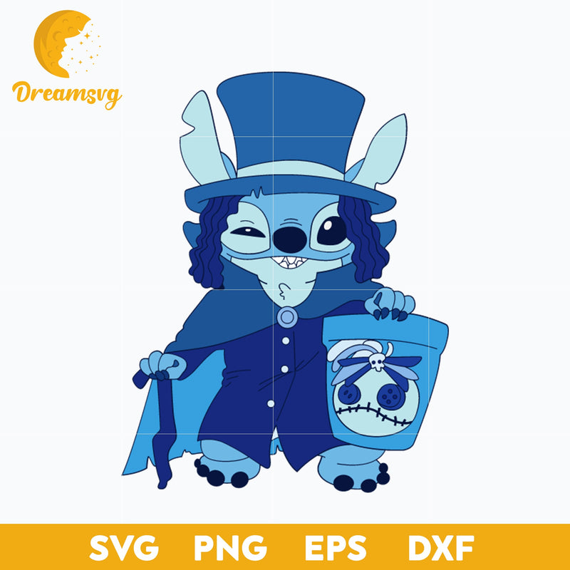 Stitch Hat Box Ghost SVG, Stitch Ghost SVG, Stitch Halloween SVG, PNG, DXF, EPS Digital File.