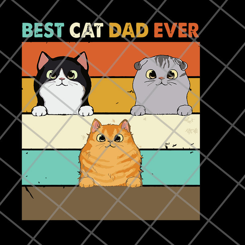 Fluffy Cat Best Cat Dad Retro svg, png, dxf, eps digital file FTD10062110