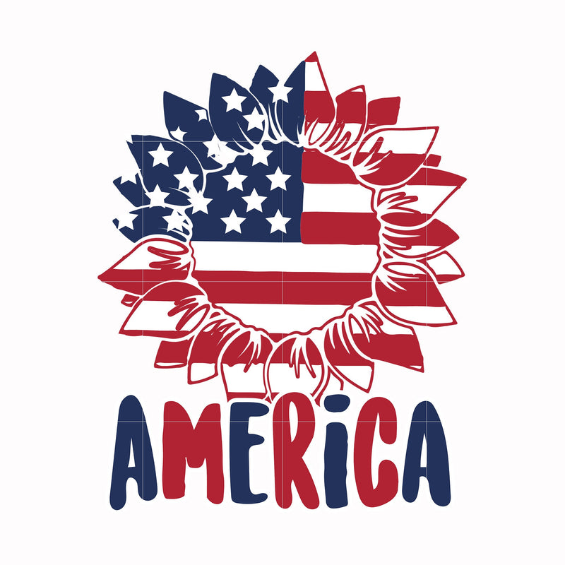 sun flower america svg, png, dxf, eps, digital file JULY0009