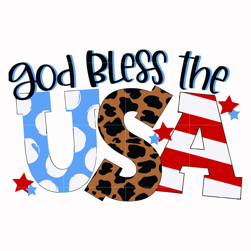 god bless the usa svg, png, dxf, eps, digital file JULY0016