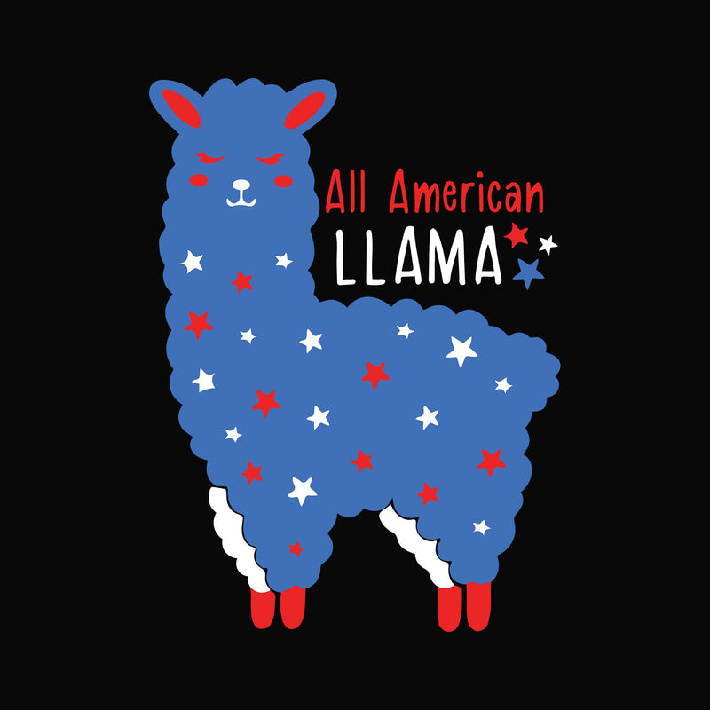 All american llama svg, png, dxf, eps, digital file JULY0033