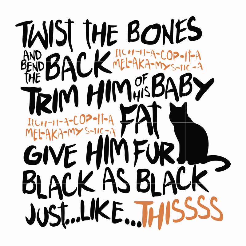 Twist the bones and bend the back svg, halloween svg, png, dxf, eps digital file HWL24072039