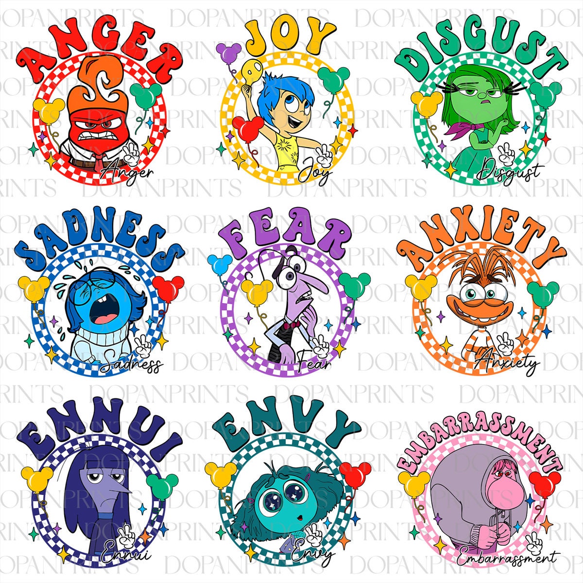 Inside Out characters Png bundle