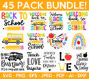 Back to School SVG Bundle, 45 Cliparts for Cricut / Silhouette