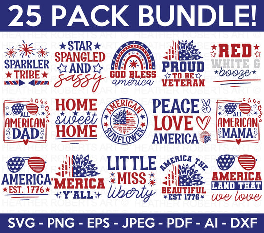 4th of July SVG Bundle, 4th of July Clipart Files for Cricut / Silhouette