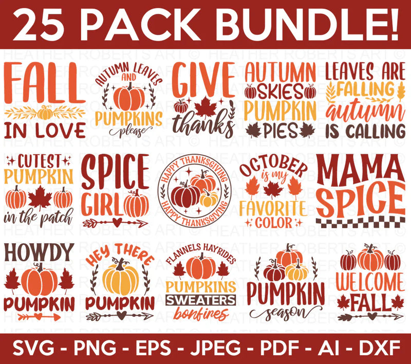 Autumn SVG Bundle, Autumn Cliparts for Cricut / Silhouette