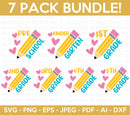 Back to School Clipart Bundle, 7 SVG Files for Cricut / Silhouette