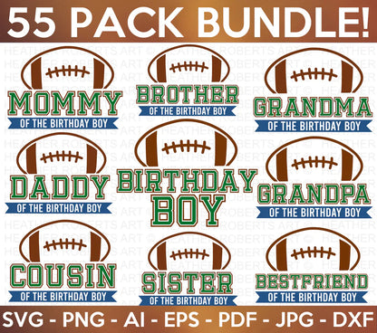 Football Birthday SVG Bundle, Cliparts for Cricut / Silhouette