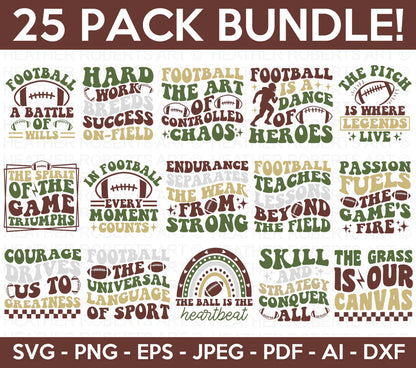 Retro Football SVG Bundle, Cliparts for Cricut / Silhouette