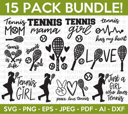 Tennis SVG Bundle, Tennis Cliparts for Cricut / Silhouette