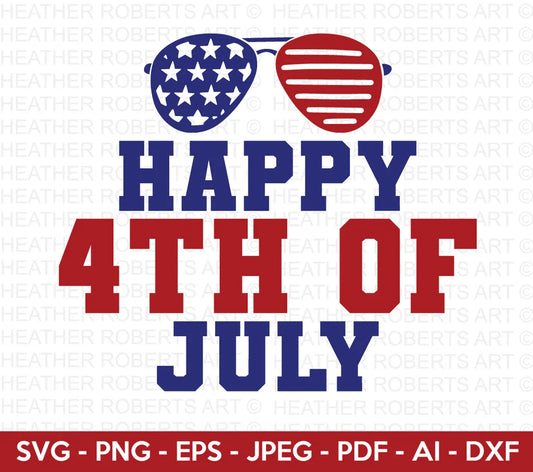 Happy 4th Of July SVG Cut File for Cricut / Silhouette