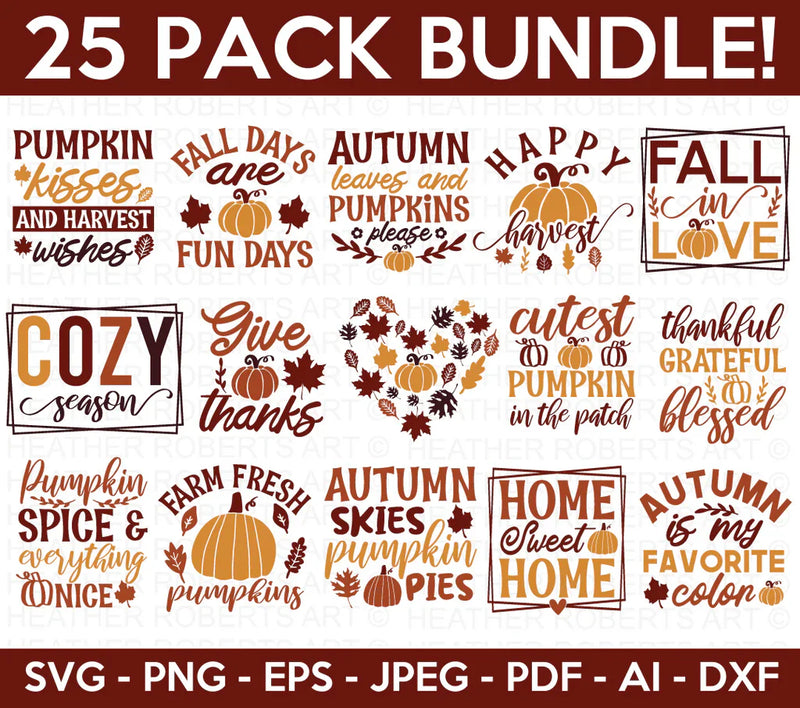 Autumn Clipart Bundle, SVG Files for Cricut / Silhouette