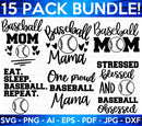Baseball Mom SVG Bundle, Cliparts for Cricut / Silhouette