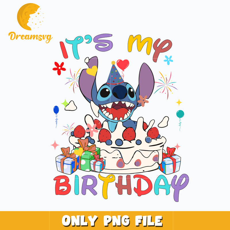 Stitch Disney it's my birthday png