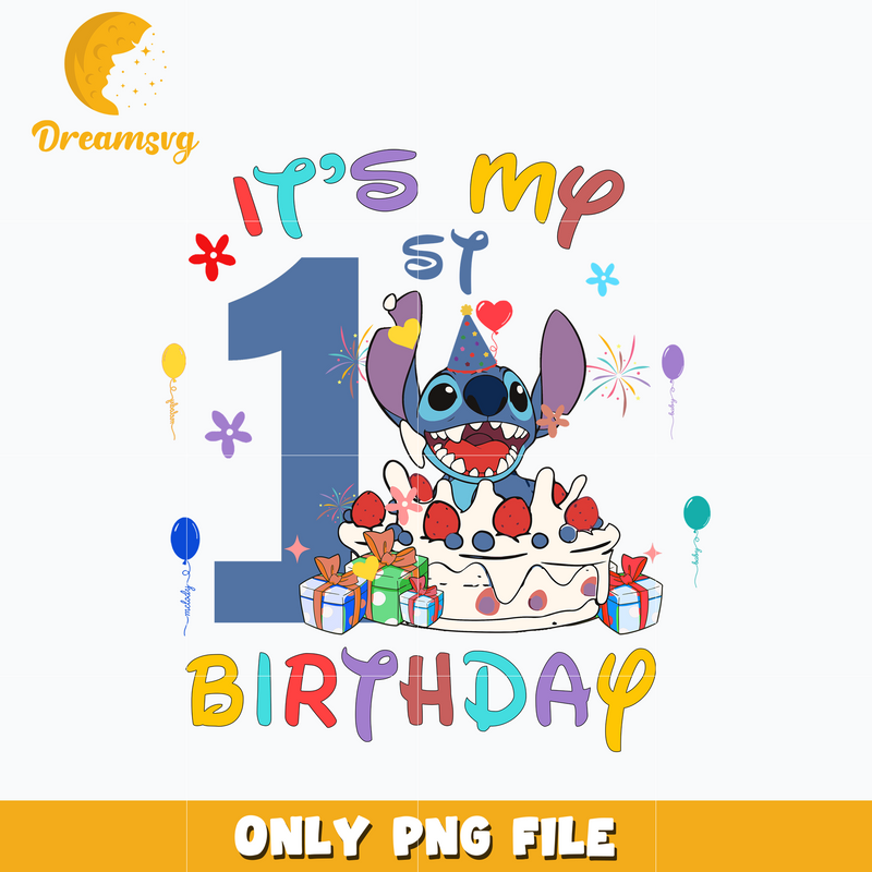 Stitch disney it's my birthday png